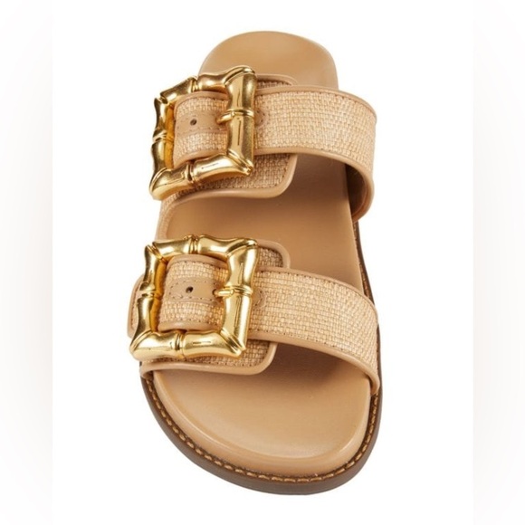Schutz Enola Strappy Flat Sandals – Areia Light Gold - Picture 5 of 12